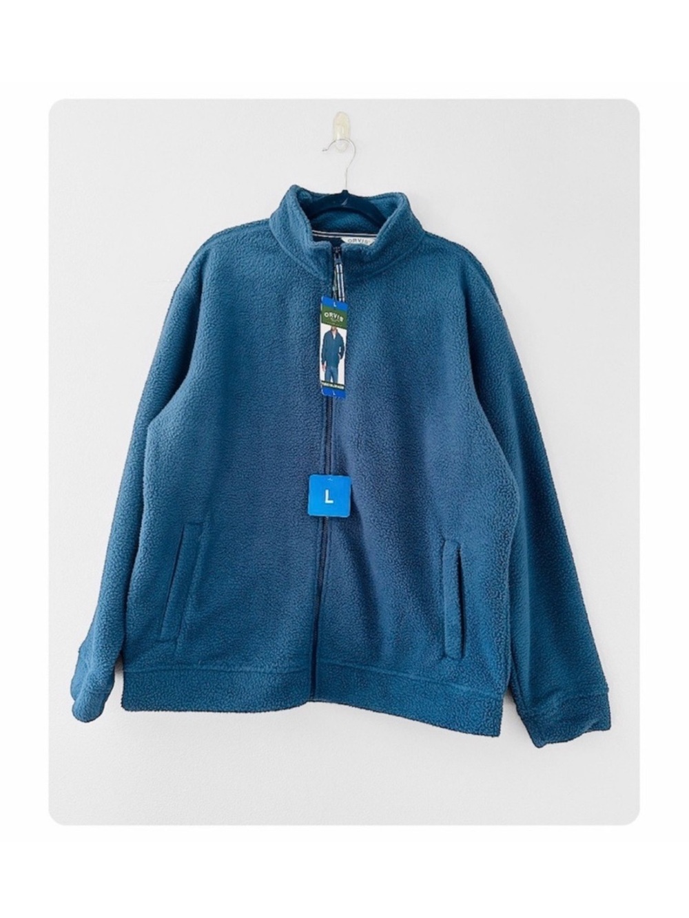 ★ Orvis NWT Men's Full Zip Heavyweight Fleece Jacket Blue L ★